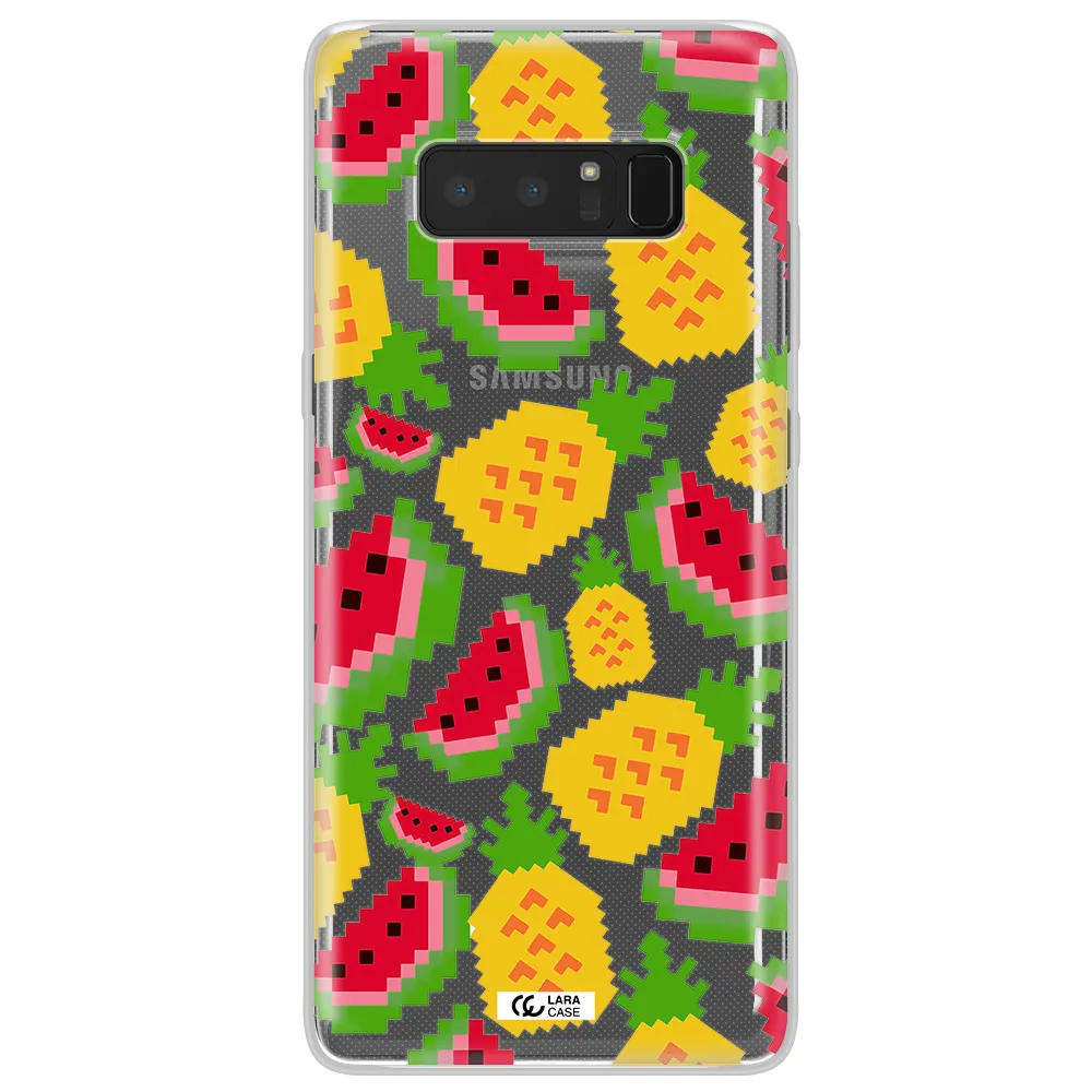 a pattern of watermelon and pineapples Samsung Note 8 Clear TPU Case