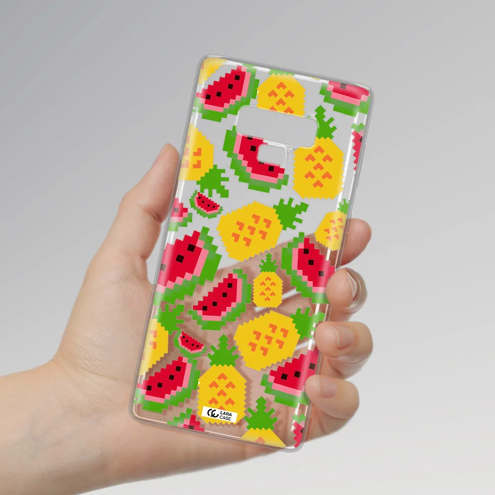 a pattern of watermelon and pineapples Samsung Note 9 Clear TPU Case