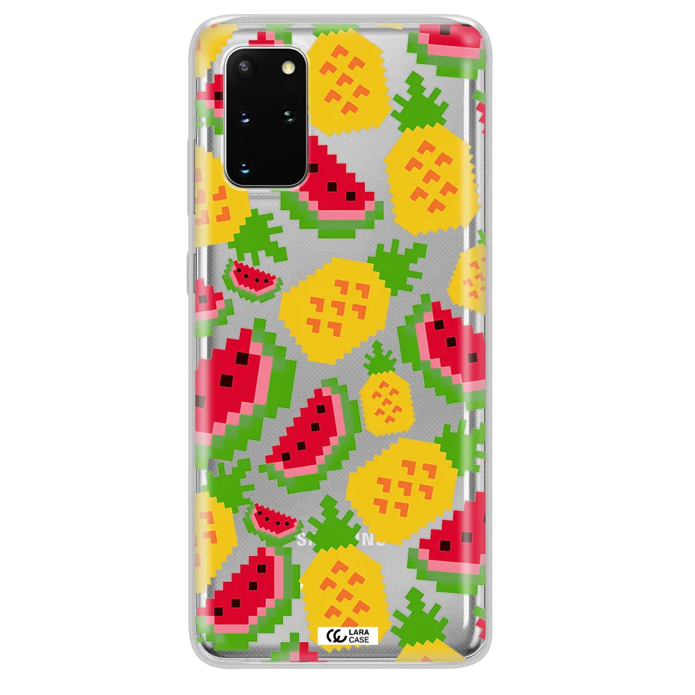 a pattern of watermelon and pineapples Samsung S 20 Plus Clear TPU Case