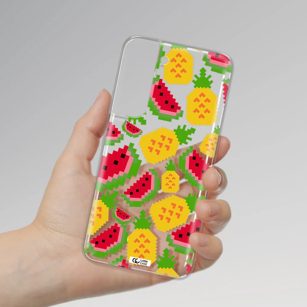 a pattern of watermelon and pineapples Samsung S 22 Clear TPU Case