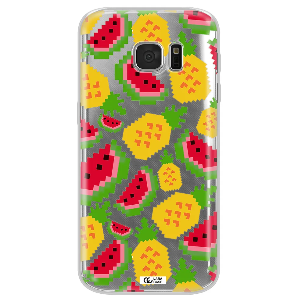 a pattern of watermelon and pineapples Samsung S 7 Clear TPU Case
