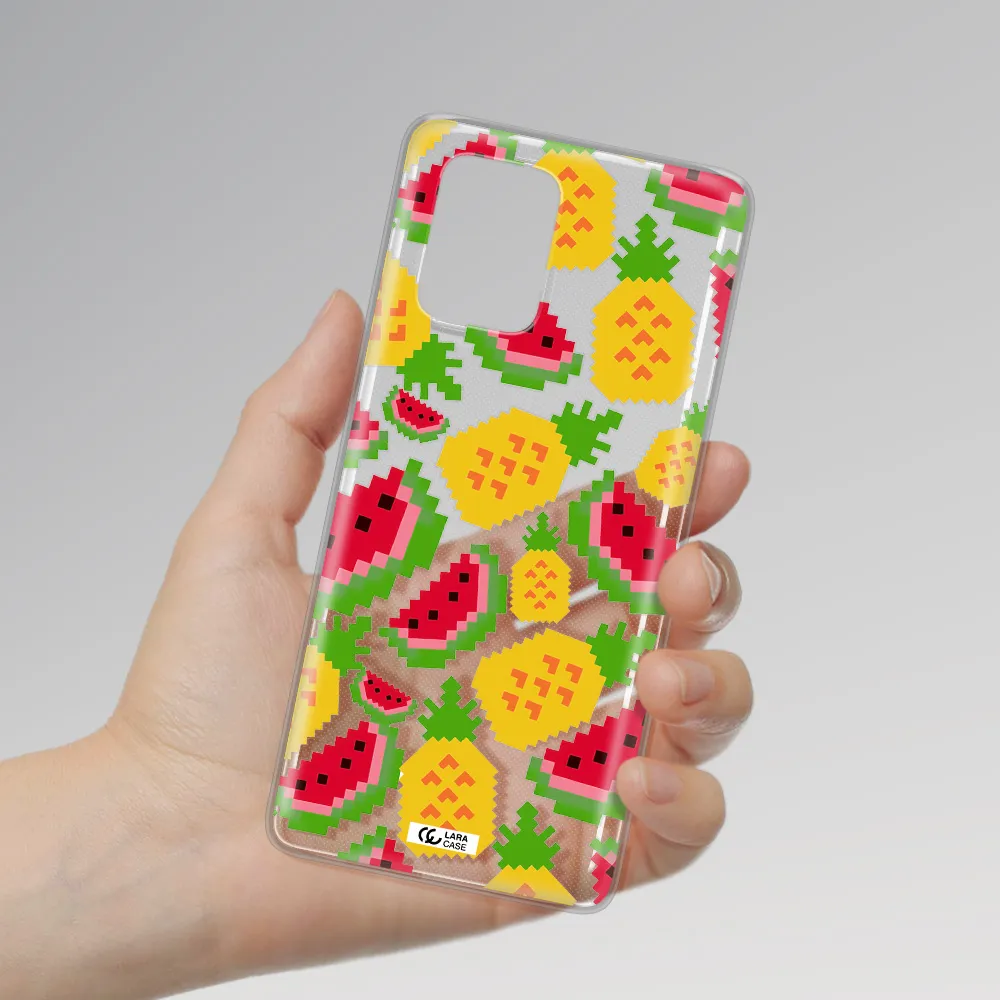 a pattern of watermelon and pineapples Samsung S10 Lite Clear TPU Case