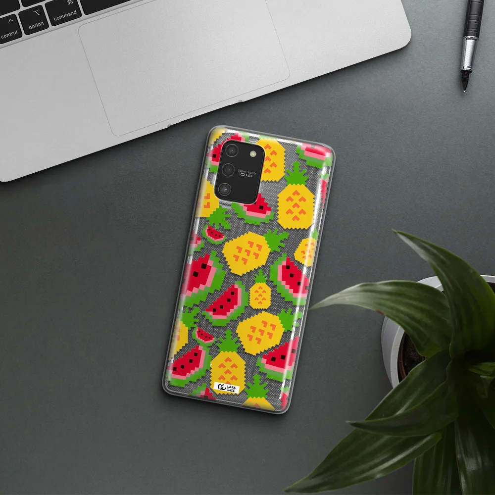 a pattern of watermelon and pineapples Samsung S10 Lite Clear TPU Case