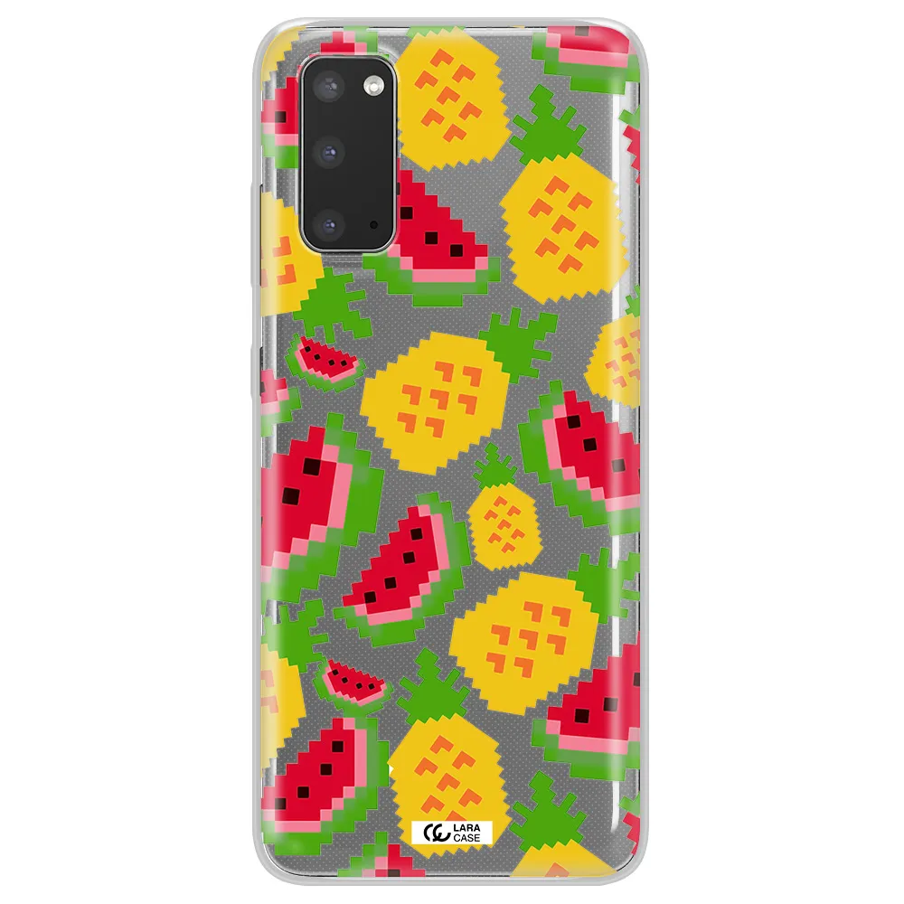 a pattern of watermelon and pineapples Samsung S20 Clear TPU Case