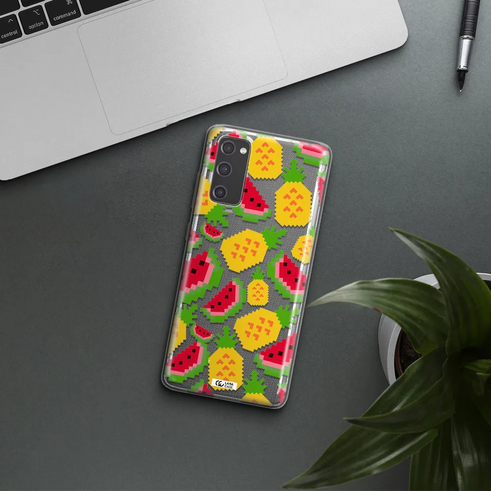 a pattern of watermelon and pineapples Samsung S20 Fe Clear TPU Case