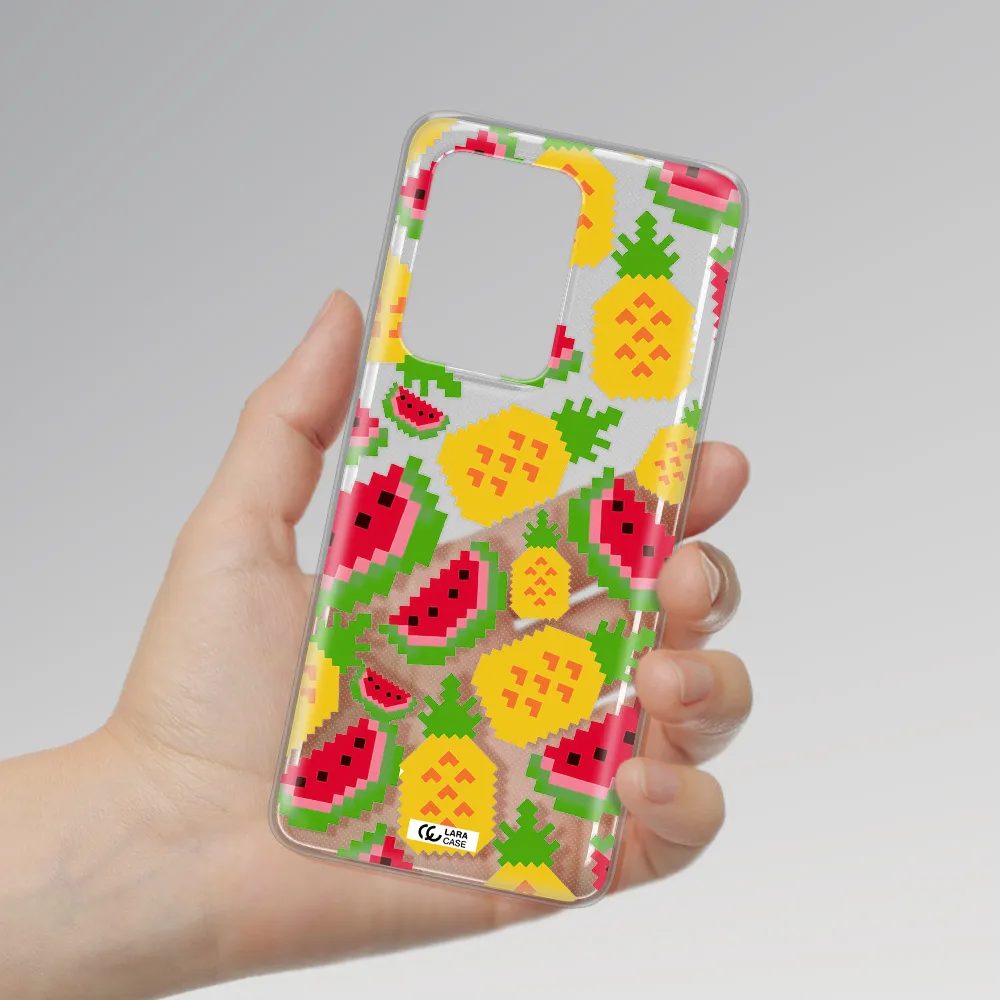 a pattern of watermelon and pineapples Samsung S20 Ultra Clear TPU Case