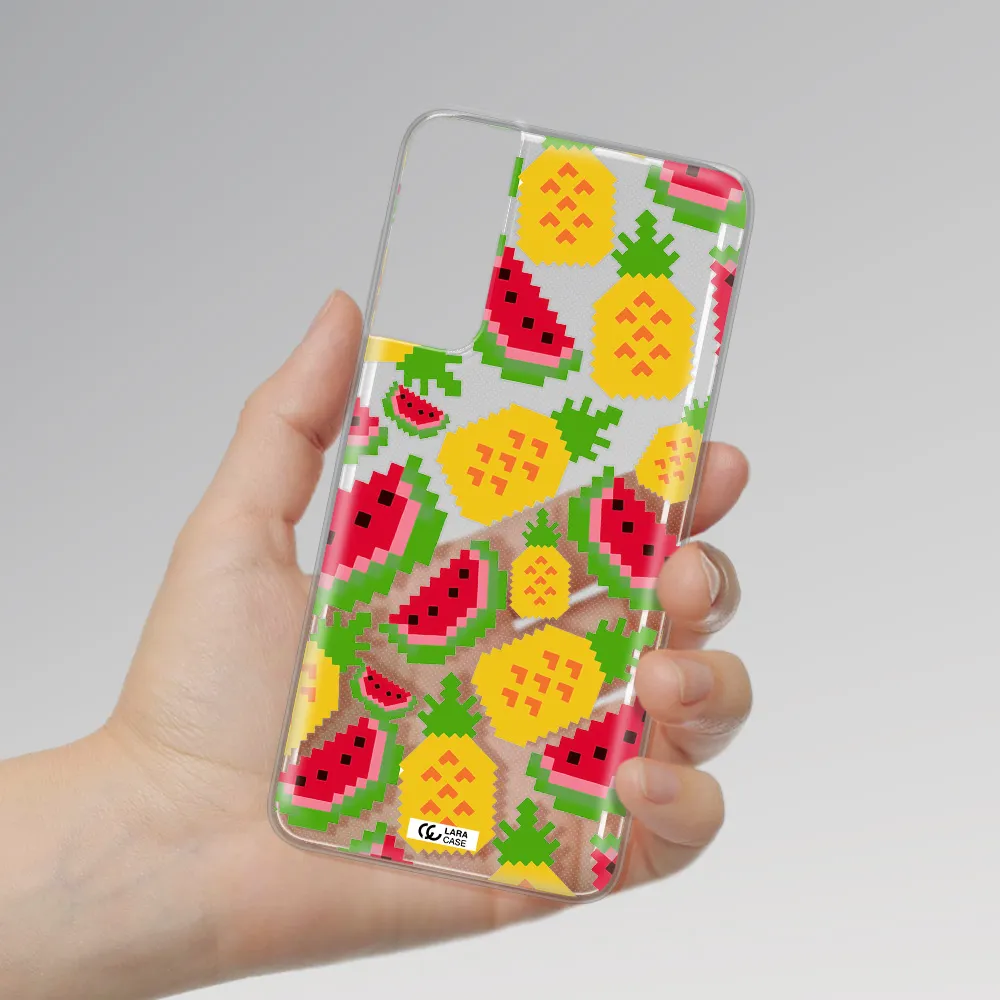 a pattern of watermelon and pineapples Samsung S21 Clear TPU Case