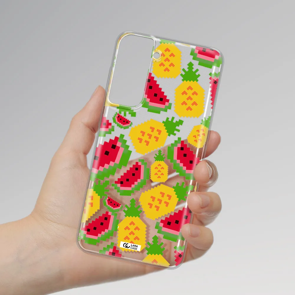 A Pattern Of Watermelon And Pineapples Samsung S21 Fe Clear Tpu Case
