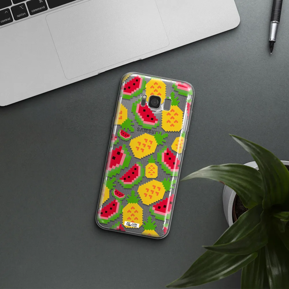 a pattern of watermelon and pineapples Samsung S8 Clear TPU Case