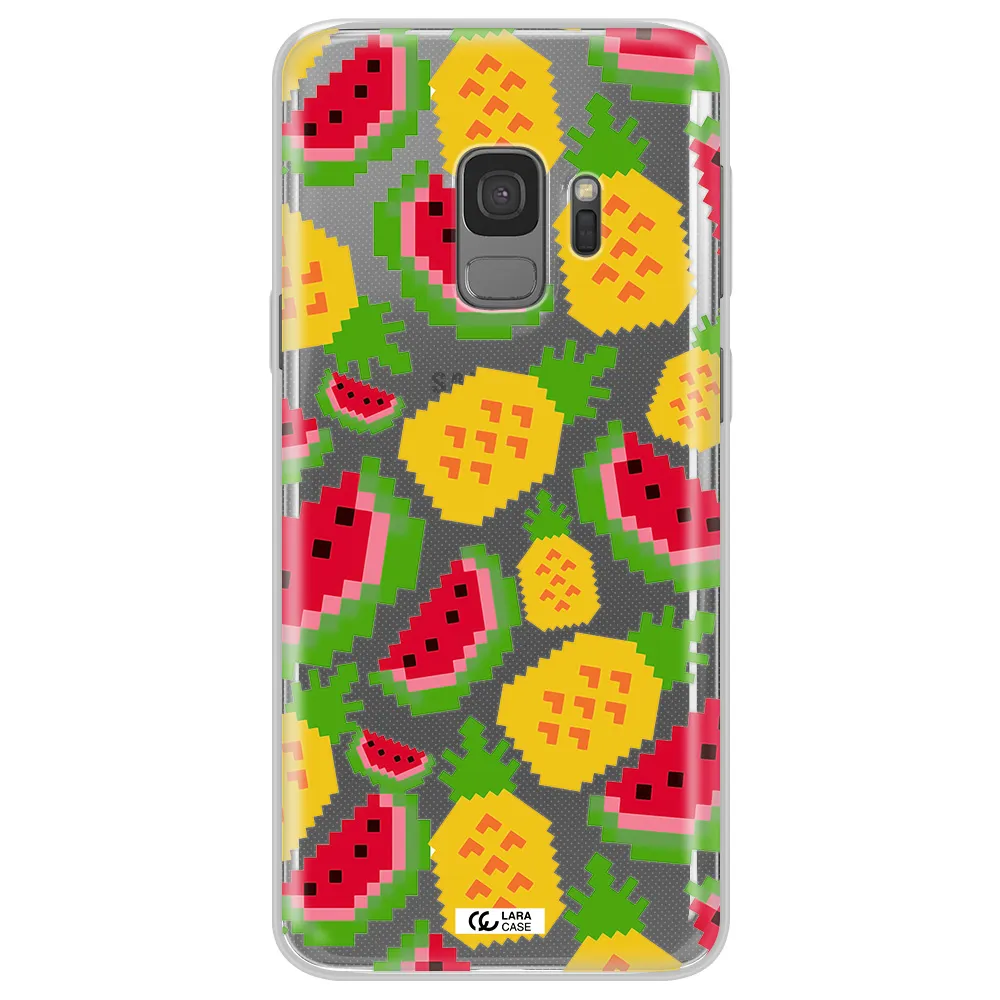 a pattern of watermelon and pineapples Samsung S9 Clear TPU Case