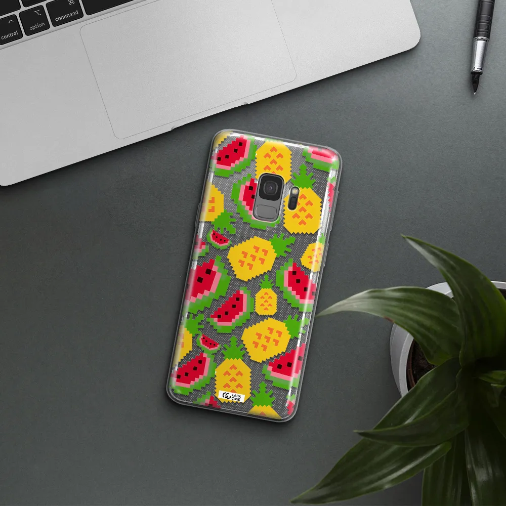 a pattern of watermelon and pineapples Samsung S9 Clear TPU Case