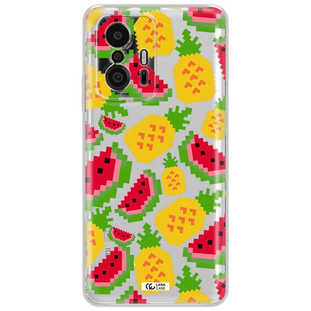A Pattern Of Watermelon And Pineapples Xiaomi 11T Pro Clear Tpu Case