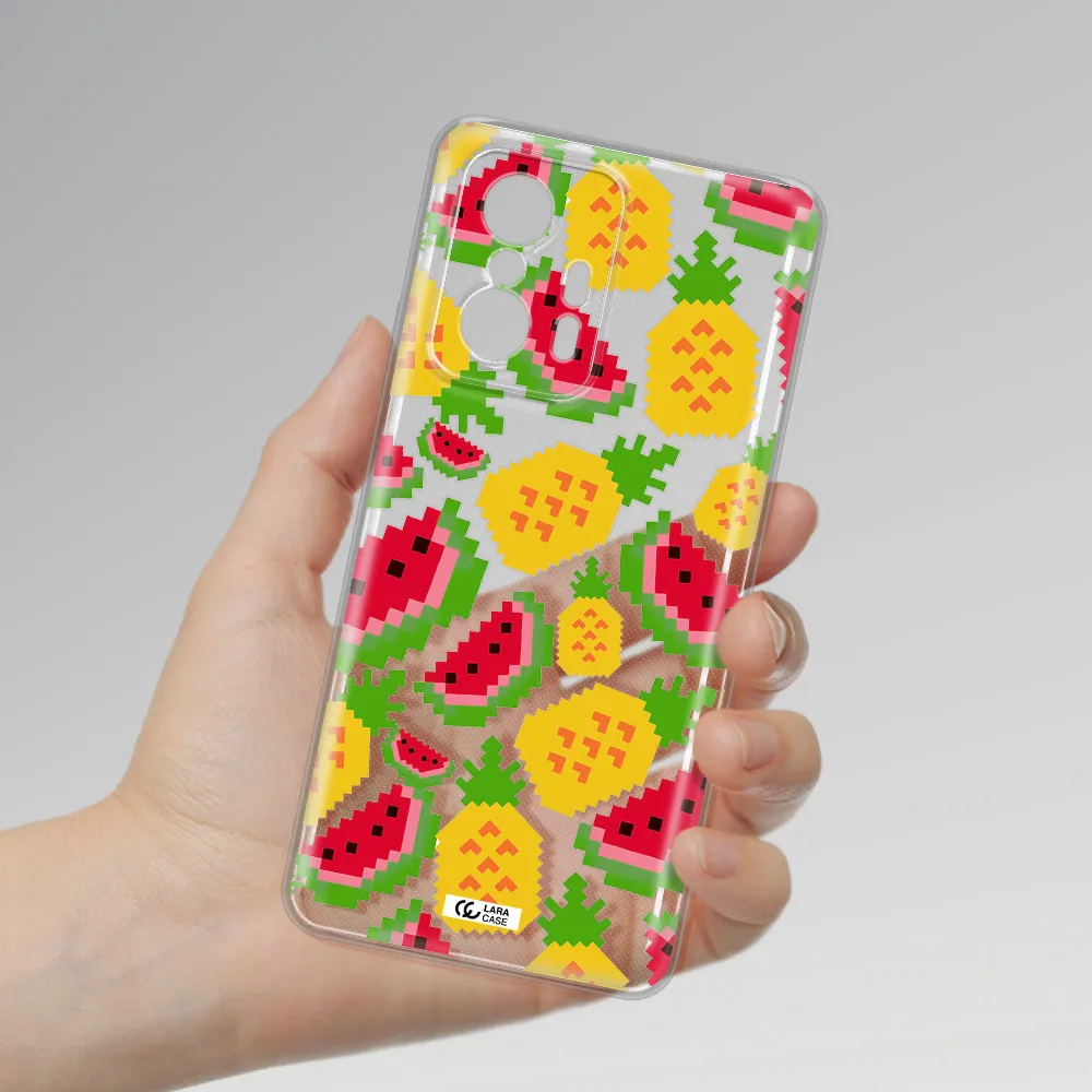 A Pattern Of Watermelon And Pineapples Xiaomi 11T Pro Clear Tpu Case