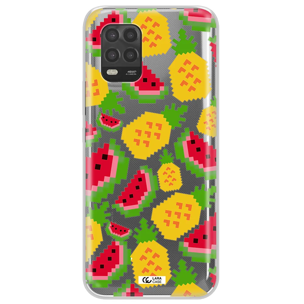 a pattern of watermelon and pineapples Xiaomi Mi 10 Lite Clear TPU Case