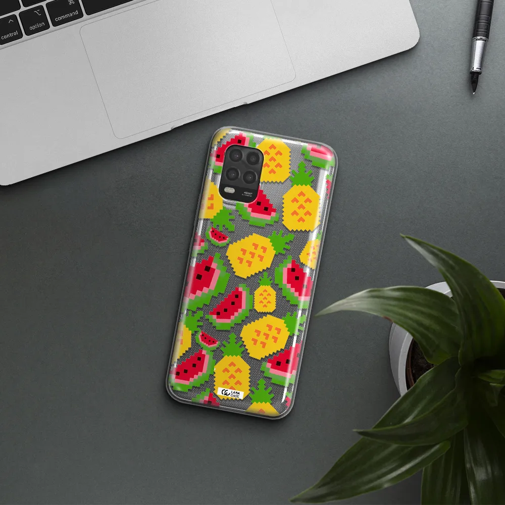a pattern of watermelon and pineapples Xiaomi Mi 10 Lite Clear TPU Case