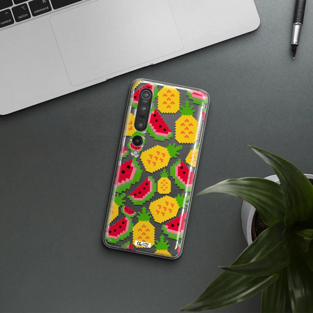 a pattern of watermelon and pineapples Xiaomi Mi 10 Pro Clear TPU Case