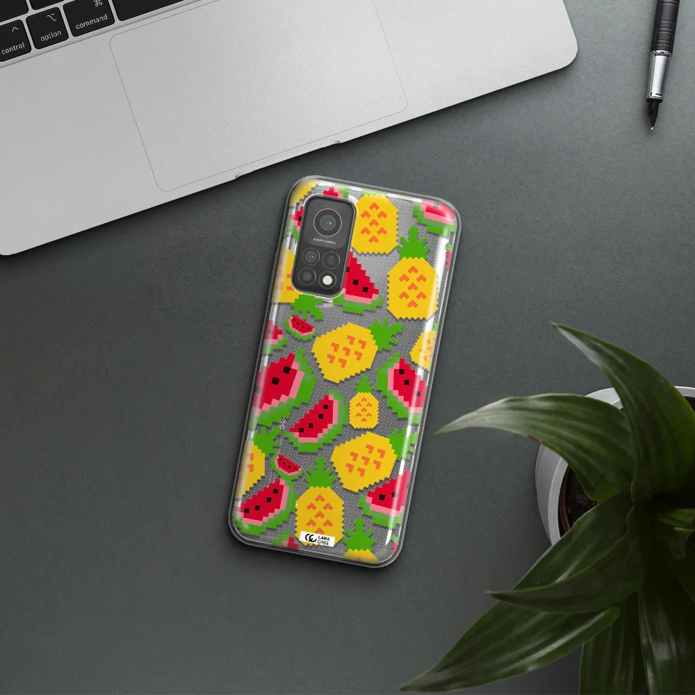 a pattern of watermelon and pineapples Xiaomi Mi 10 T Pro Clear TPU Case