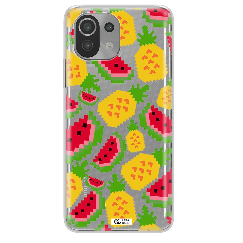 a pattern of watermelon and pineapples Xiaomi Mi 11 Lite Clear TPU Case