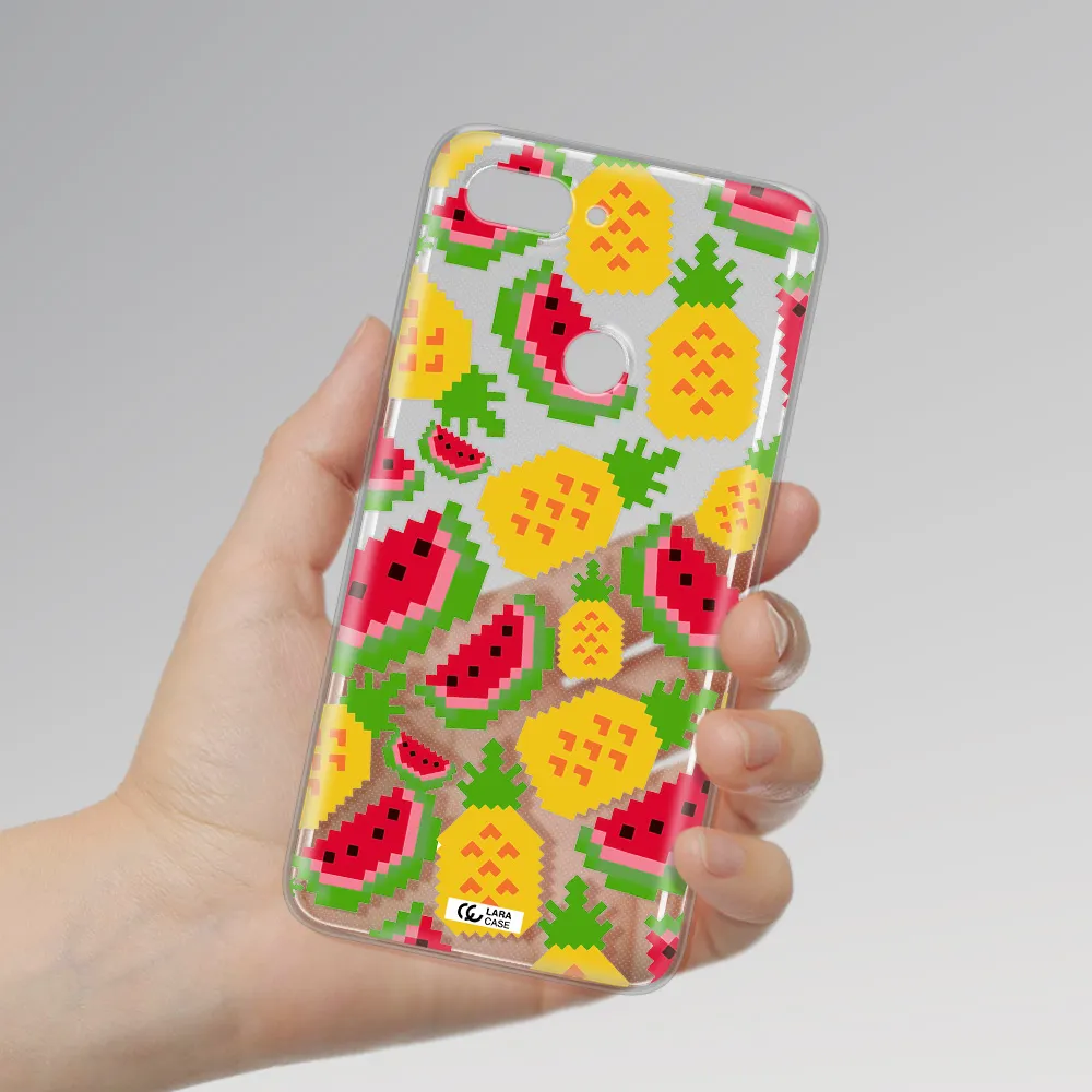 a pattern of watermelon and pineapples Xiaomi Mi 8 Lite Clear TPU Case