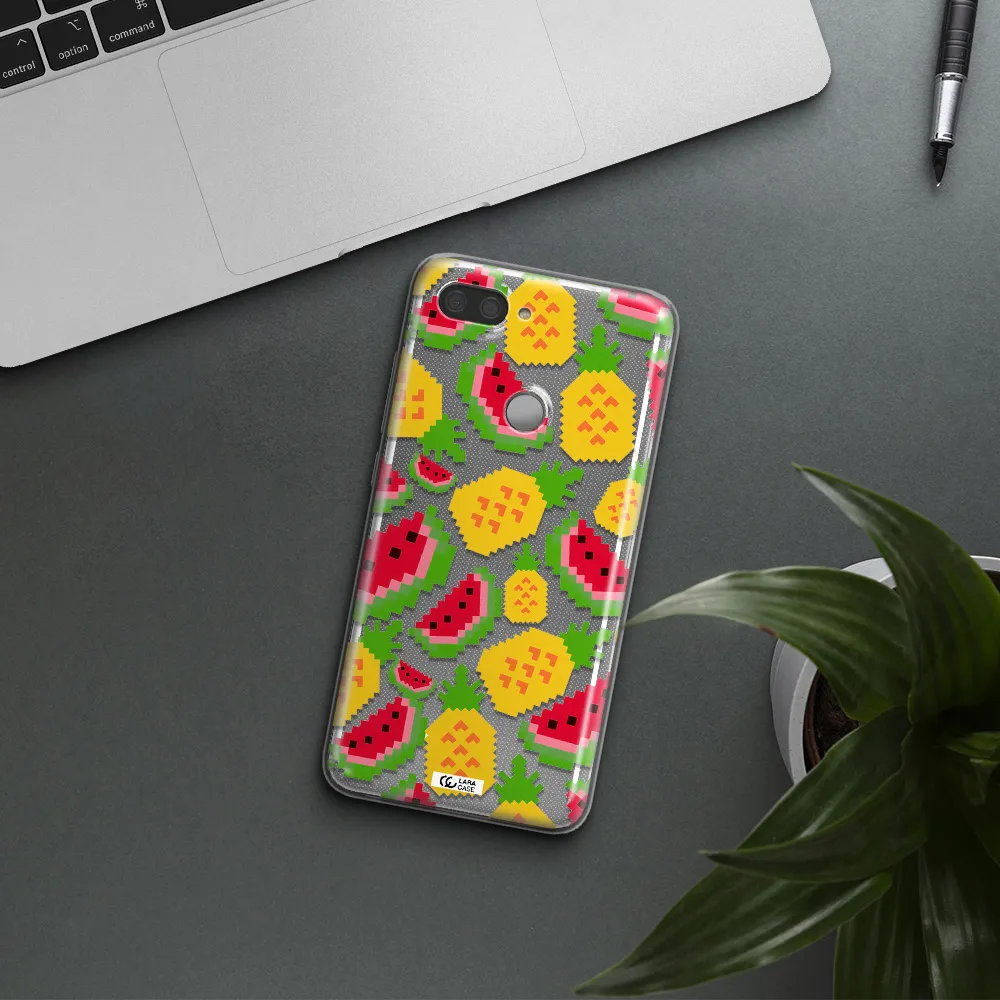 a pattern of watermelon and pineapples Xiaomi Mi 8 Lite Clear TPU Case