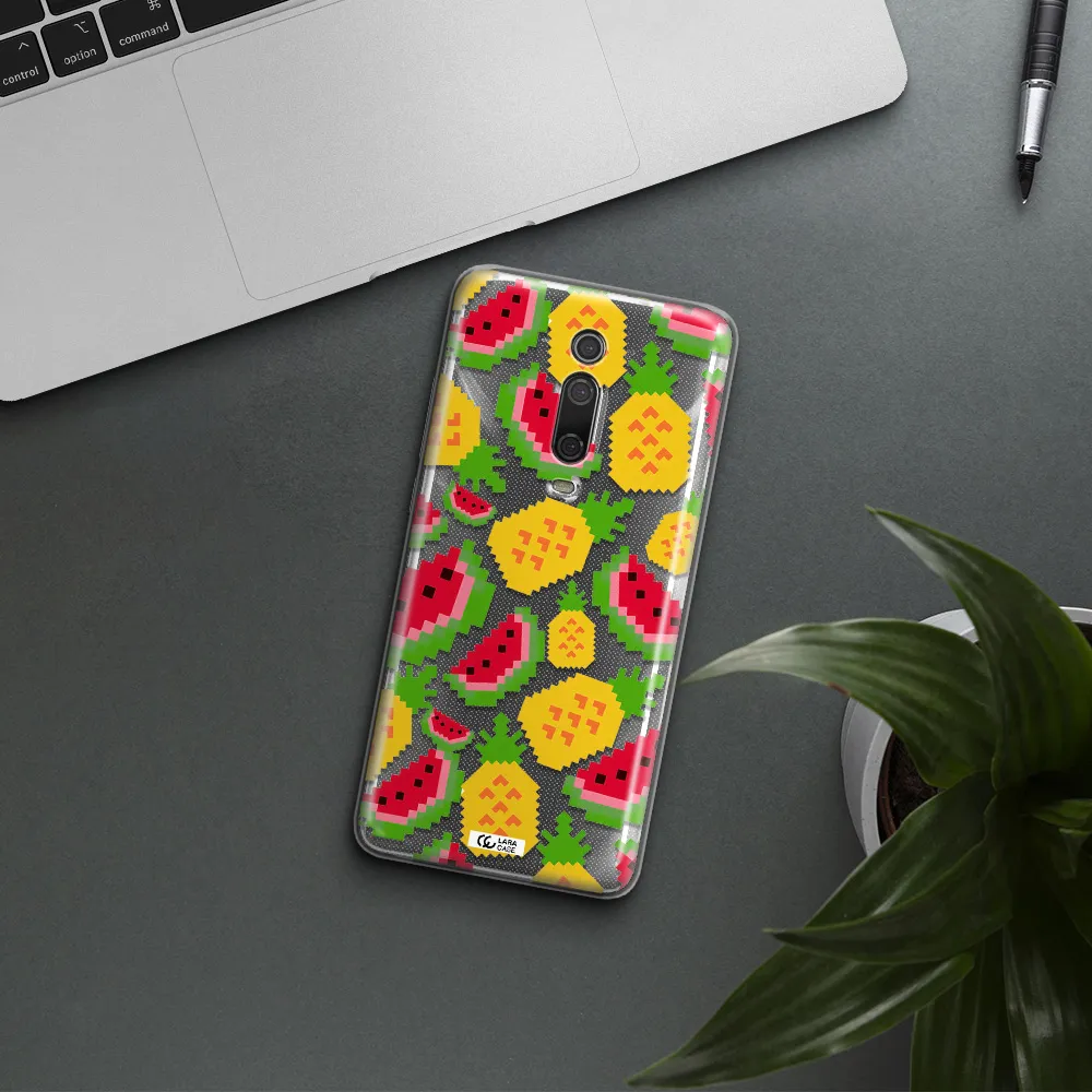a pattern of watermelon and pineapples Xiaomi Mi 9T Clear TPU Case