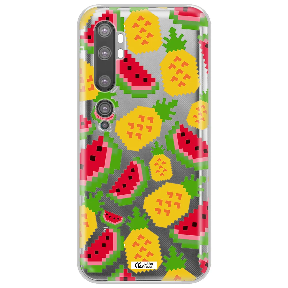 a pattern of watermelon and pineapples Xiaomi Mi Note 10 Clear TPU Case