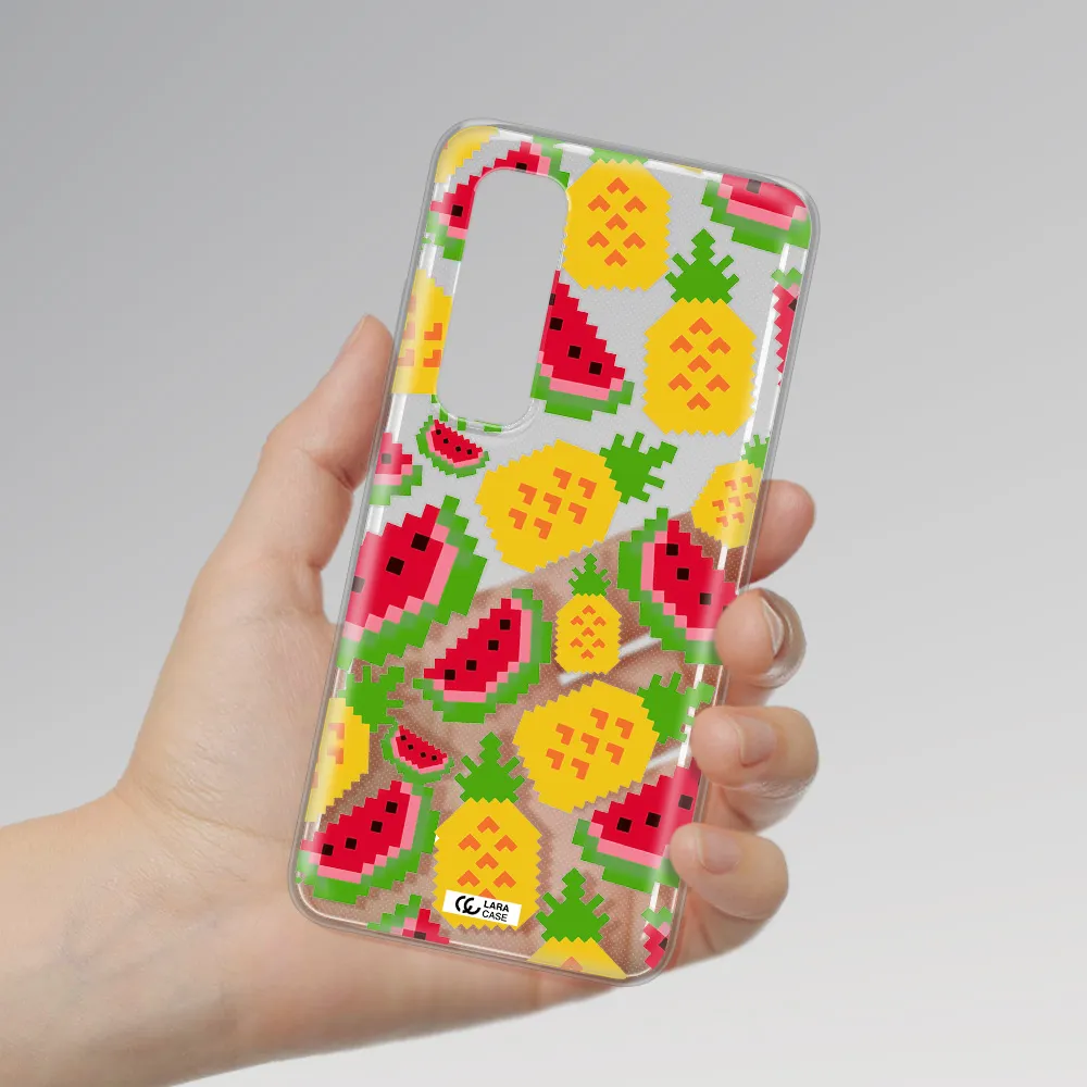a pattern of watermelon and pineapples Xiaomi Mi Note 10 Lite Clear TPU Case