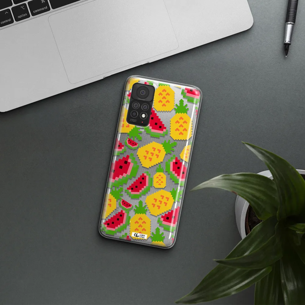a pattern of watermelon and pineapples Xiaomi Note 11 Pro Clear TPU Case