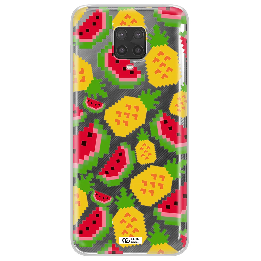 a pattern of watermelon and pineapples Xiaomi Note 9 Pro Clear TPU Case