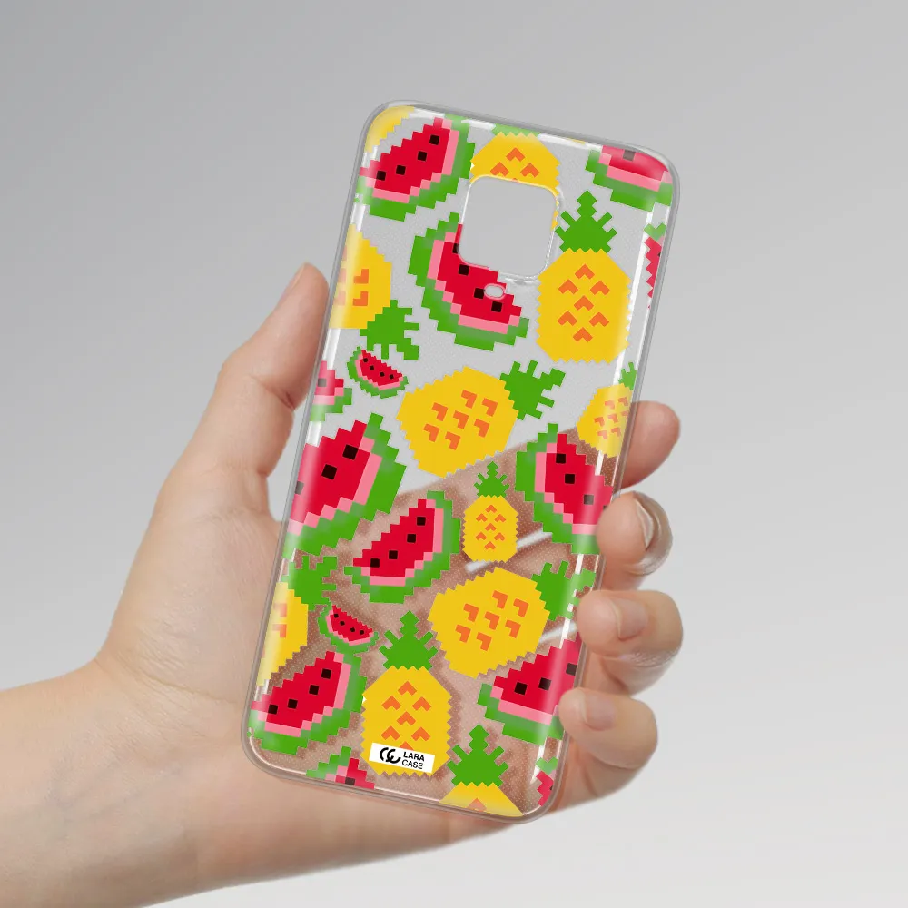 a pattern of watermelon and pineapples Xiaomi Note 9 Pro Clear TPU Case