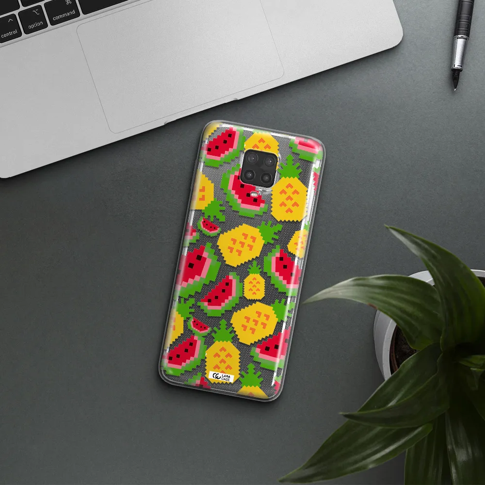 a pattern of watermelon and pineapples Xiaomi Note 9 Pro Clear TPU Case