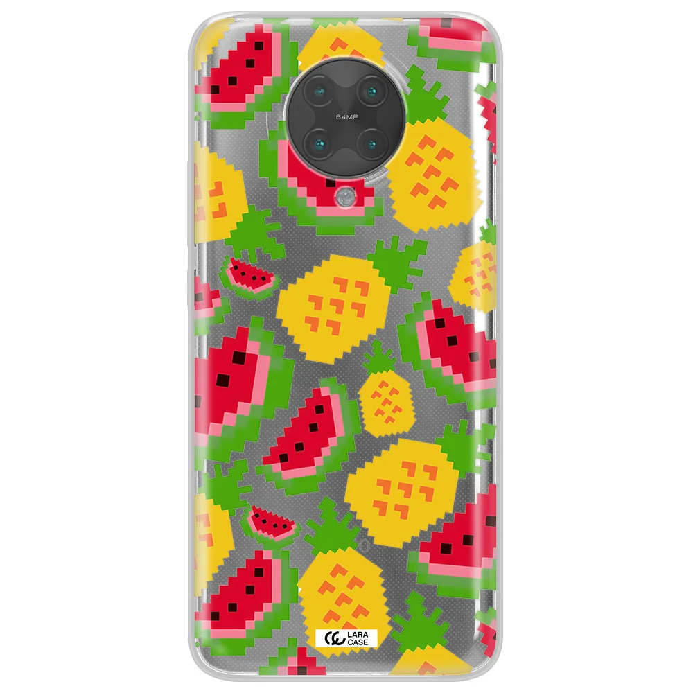 a pattern of watermelon and pineapples Xiaomi Poco F2 Pro Clear TPU Case