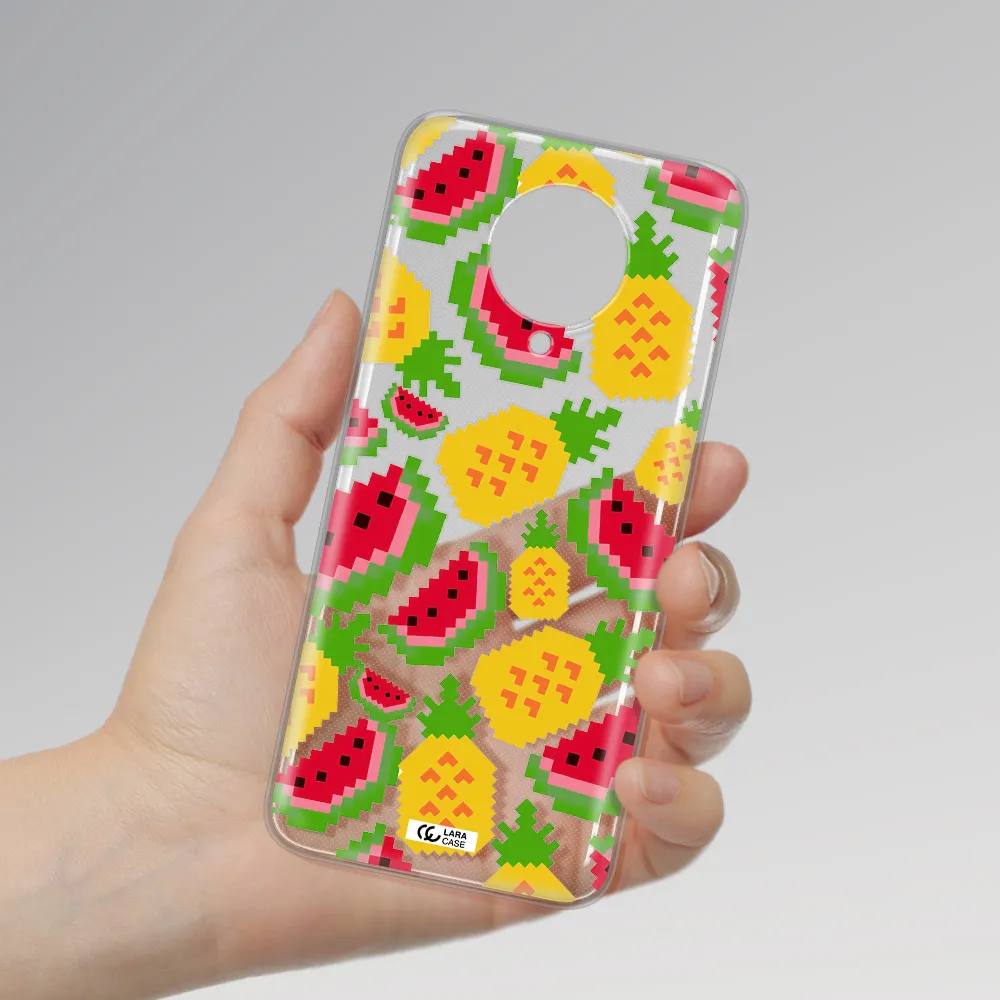 a pattern of watermelon and pineapples Xiaomi Poco F2 Pro Clear TPU Case