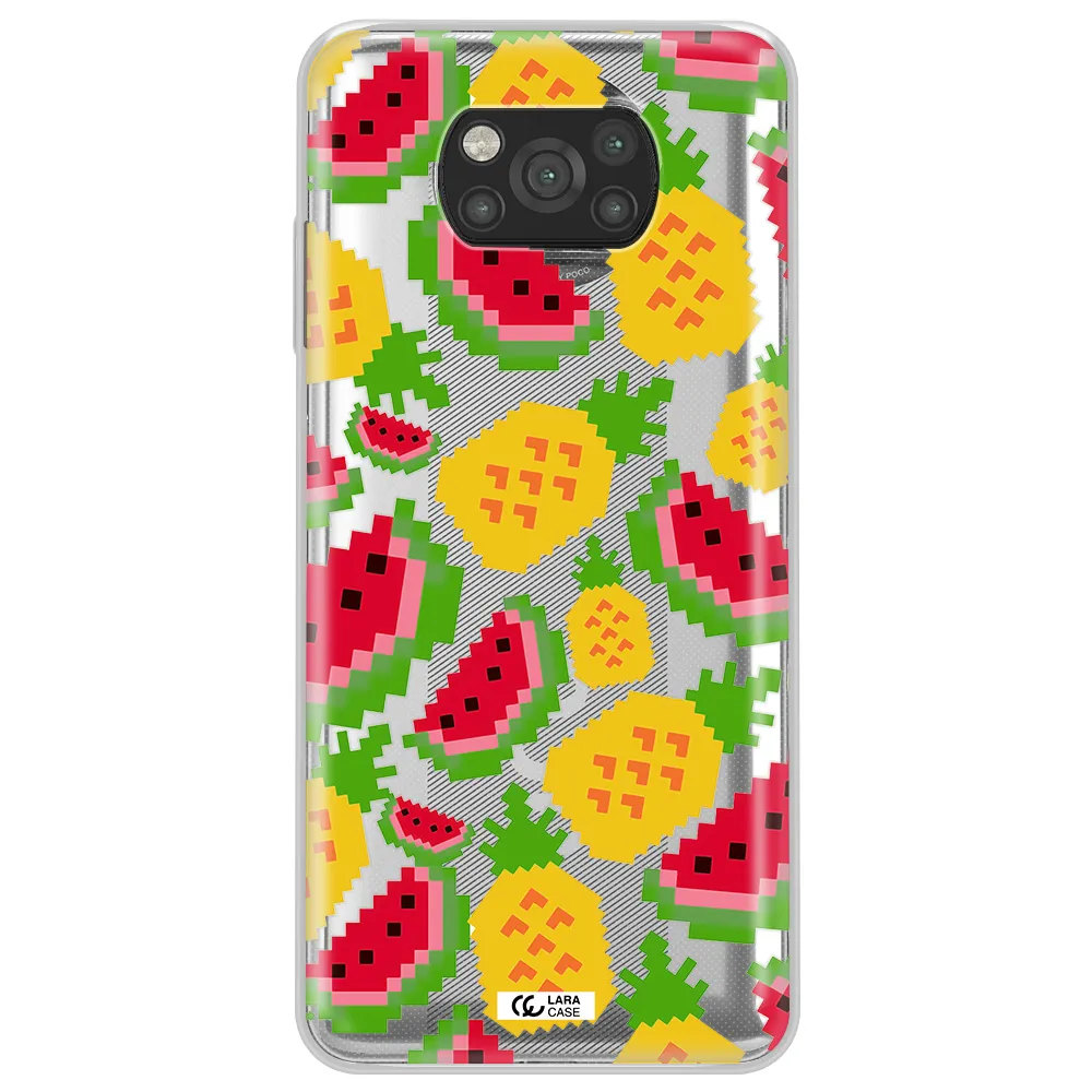 a pattern of watermelon and pineapples Xiaomi Poco X3 Clear TPU Case