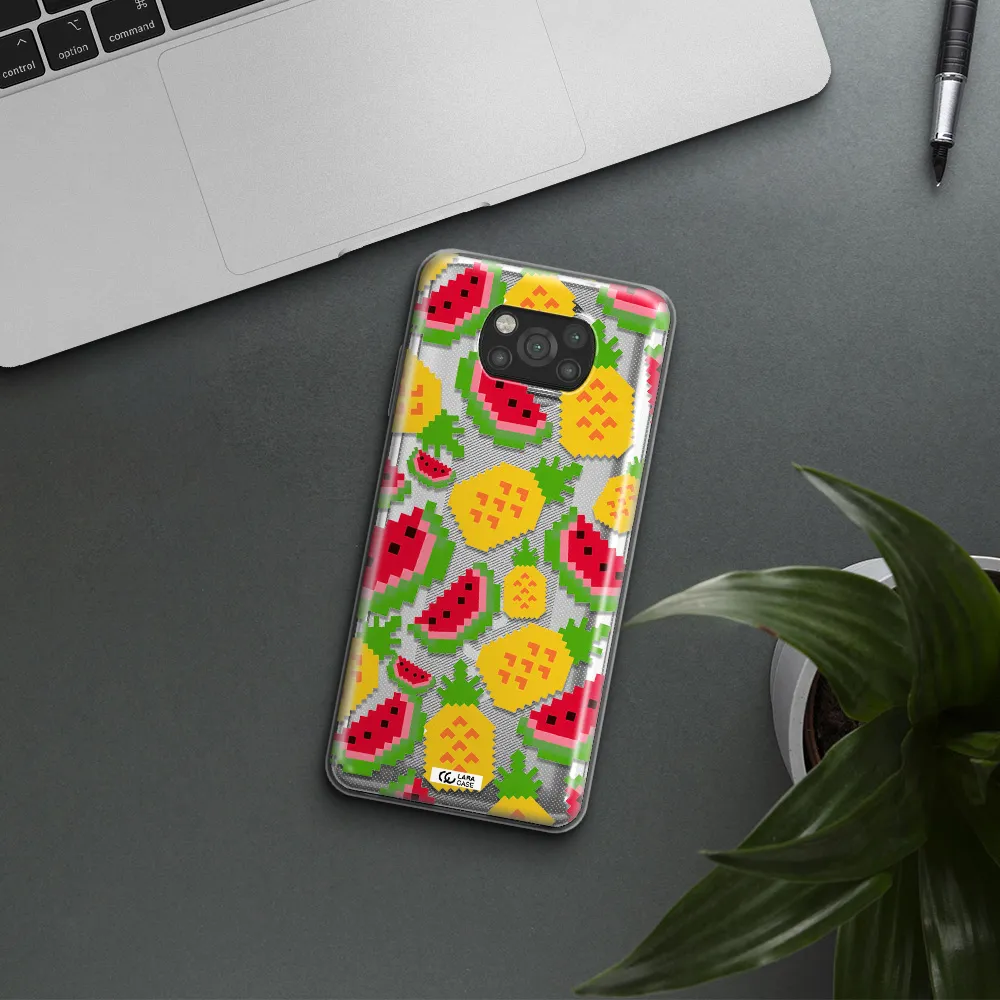 a pattern of watermelon and pineapples Xiaomi Poco X3 Clear TPU Case