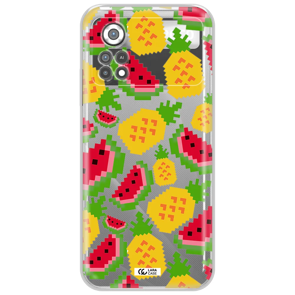 a pattern of watermelon and pineapples Xiaomi Poco X4 Pro Clear TPU Case