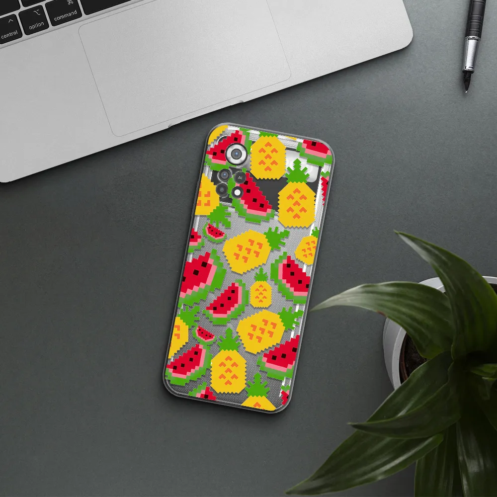 a pattern of watermelon and pineapples Xiaomi Poco X4 Pro Clear TPU Case