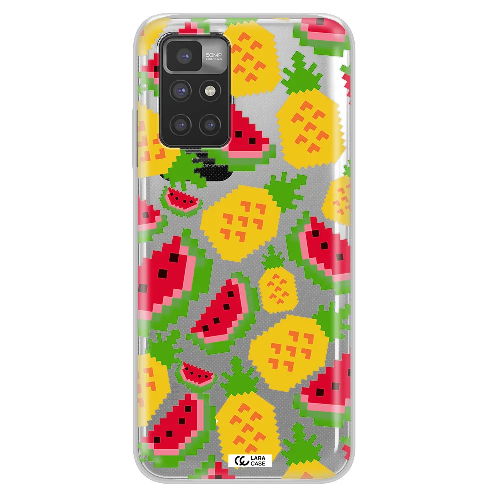 a pattern of watermelon and pineapples Xiaomi Redmi 10 Clear TPU Case