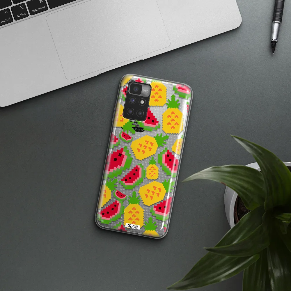a pattern of watermelon and pineapples Xiaomi Redmi 10 Clear TPU Case