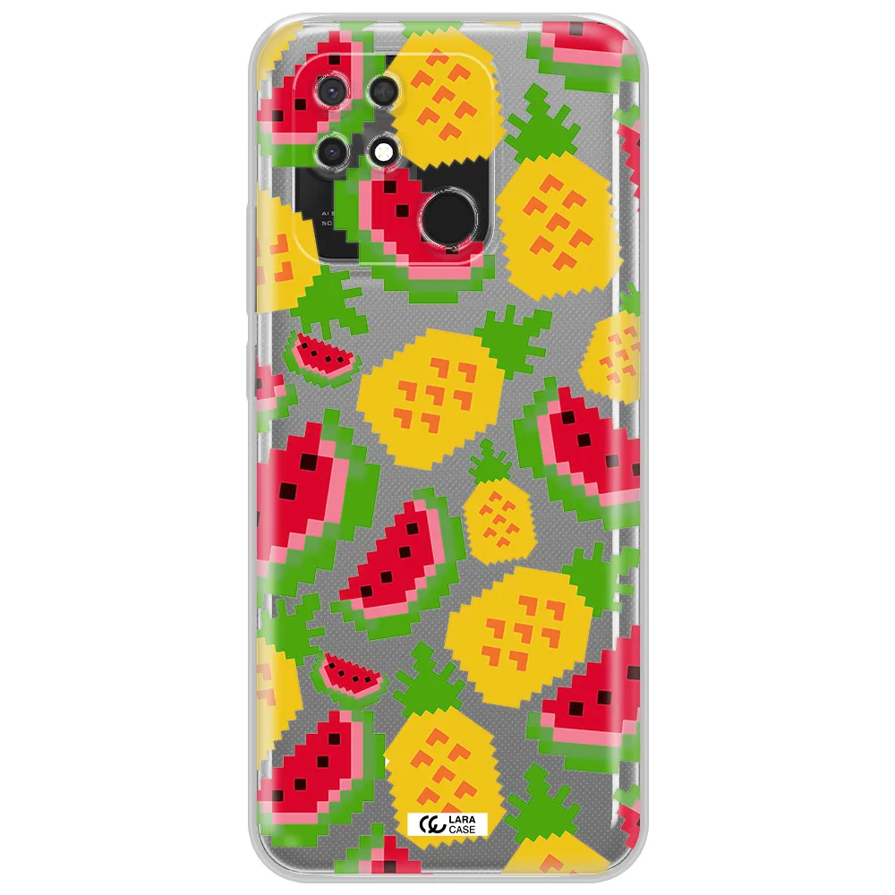 a pattern of watermelon and pineapples Xiaomi Redmi 10C Clear TPU Case