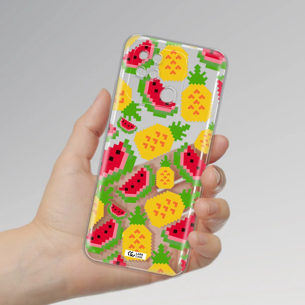 a pattern of watermelon and pineapples Xiaomi Redmi 10C Clear TPU Case