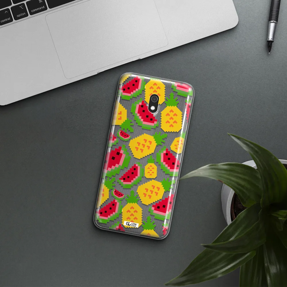 a pattern of watermelon and pineapples Xiaomi Redmi 8A Clear TPU Case