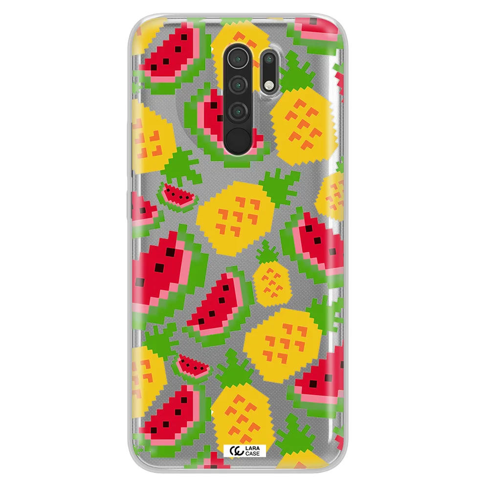 a pattern of watermelon and pineapples Xiaomi Redmi 9 Clear TPU Case