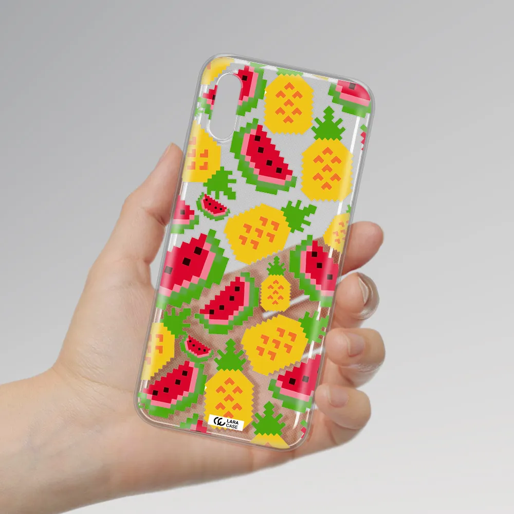 a pattern of watermelon and pineapples Xiaomi Redmi 9A Clear TPU Case