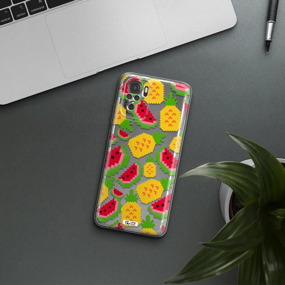 A Pattern Of Watermelon And Pineapples Xiaomi Redmi Note 10S Clear Tpu Case
