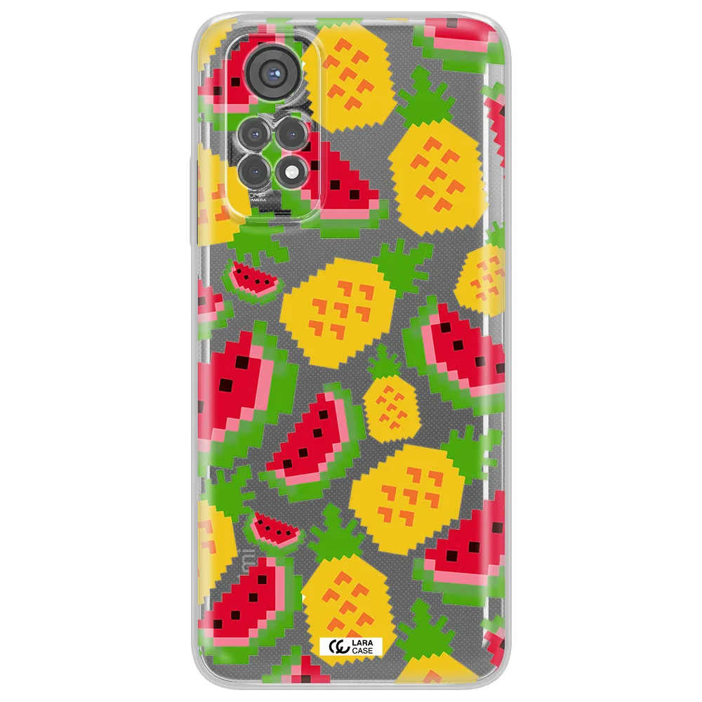 A Pattern Of Watermelon And Pineapples Xiaomi Redmi Note 11S Clear Tpu Case