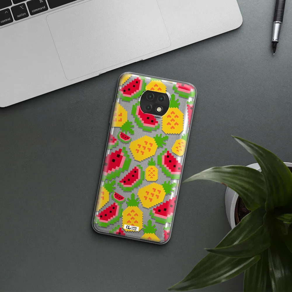 A Pattern Of Watermelon And Pineapples Xiaomi Redmi Note 9T Clear Tpu Case
