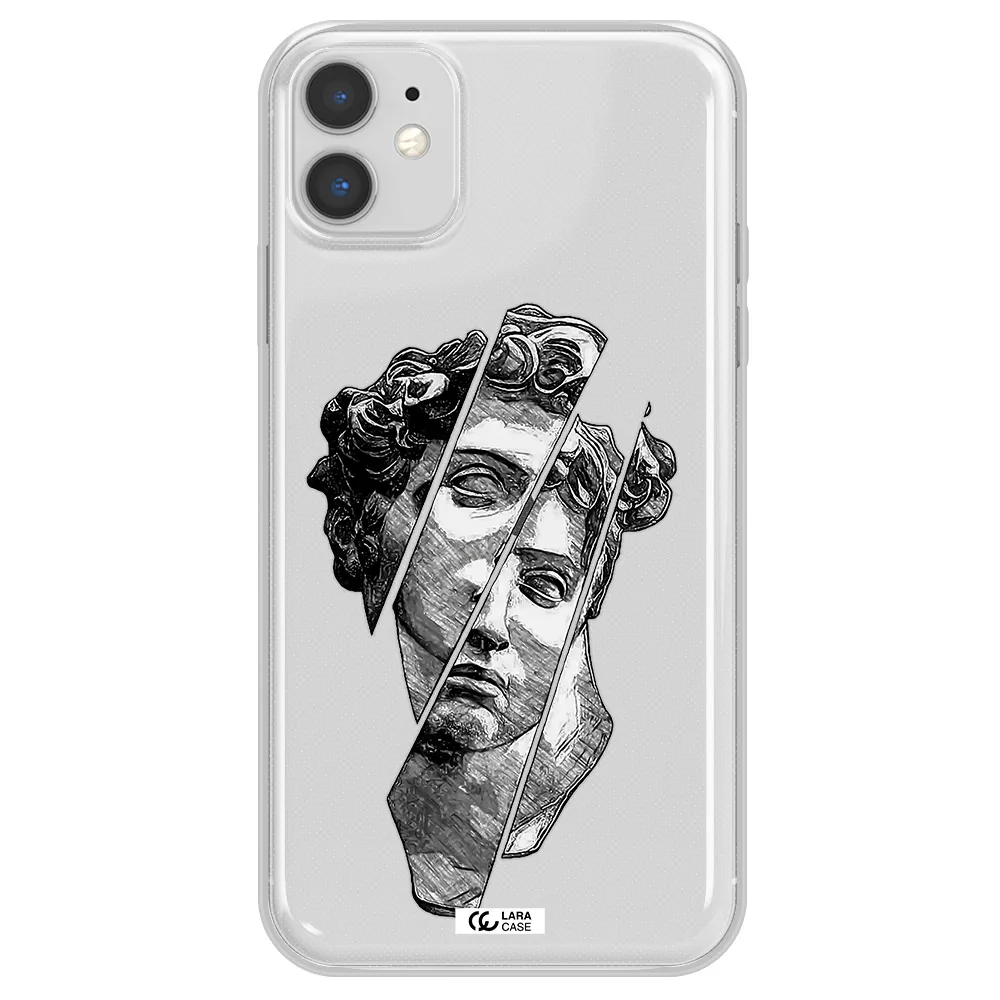 a drawing of a head of a man Apple iPhone 11 Clear TPU Case