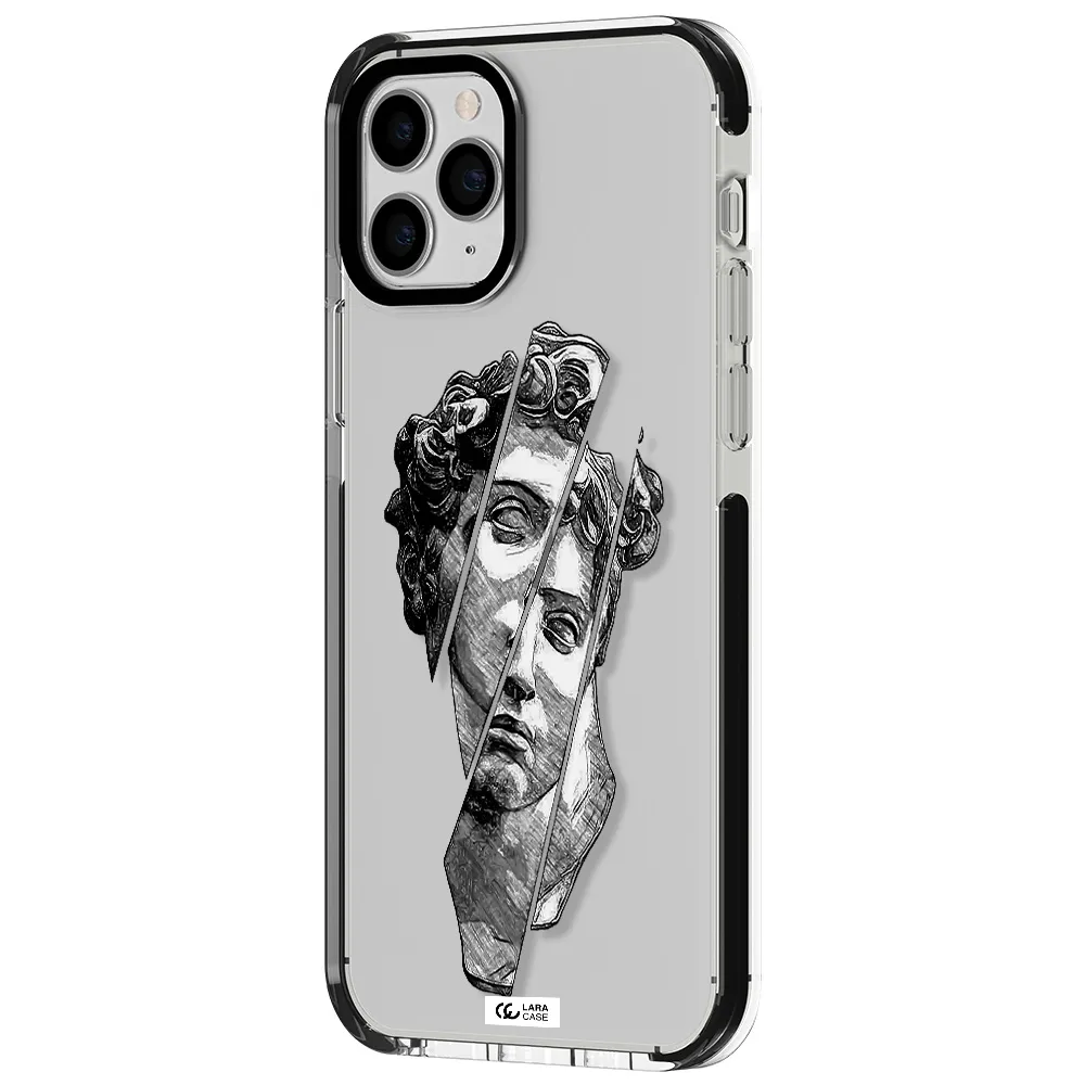a drawing of a head of a man Apple iPhone 11 pro impact black border Case