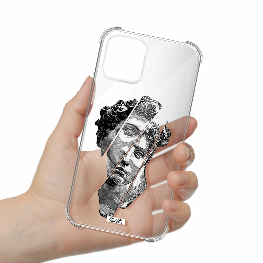 a drawing of a head of a man Apple iPhone 11 pro max Clear PC Case